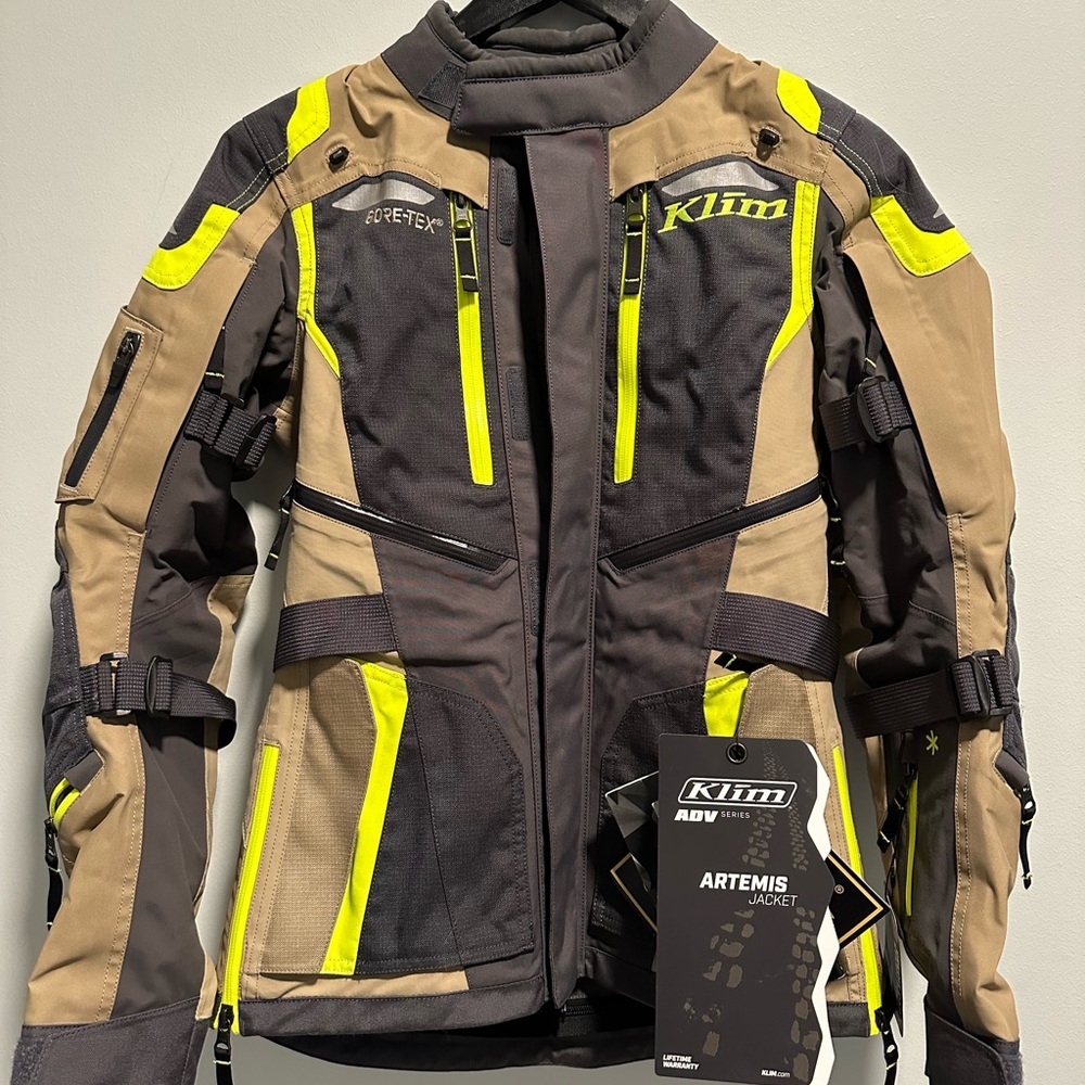 Klim Women’s Artemis Adventure Jacket - Black, Tan & Hi-Vis Yellow